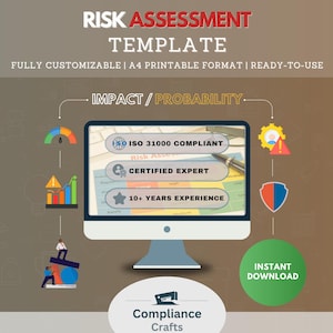 Modello di analisi del rischio / Conforme alla norma ISO 31000 / Valutazione del rischio, analisi delle minacce e strategia di pianificazione del rischio