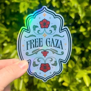 FREE GAZA | Holographic Palestinian Support Stickers | 100% of Profit Donated
