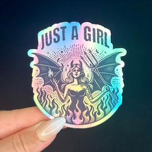 Pegatina holográfica "Solo una chica" / "Diablo"