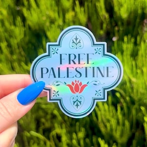 PALESTINA LIBRE / Pegatinas holográficas de apoyo a Palestina / 100% de las ganancias donadas