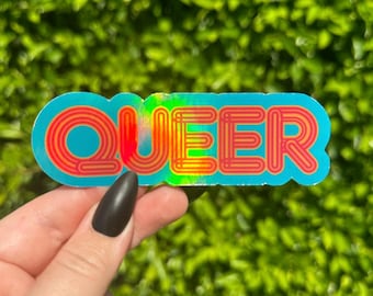 QUEER | Cute Holographic LGBT Pride Sticker