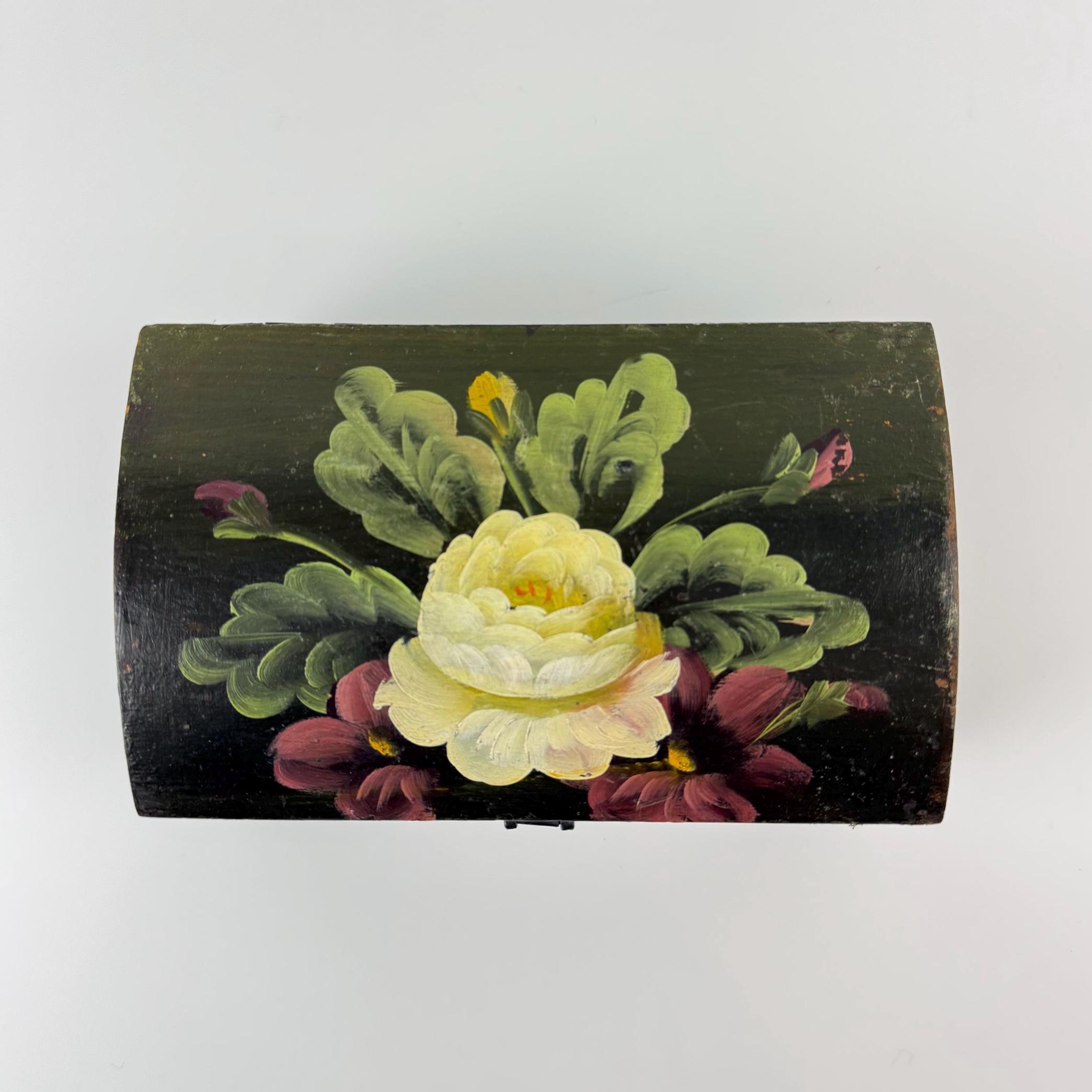 Floral Hand Painted Wooden Box Small Unique Storage Box for Jewelry ...