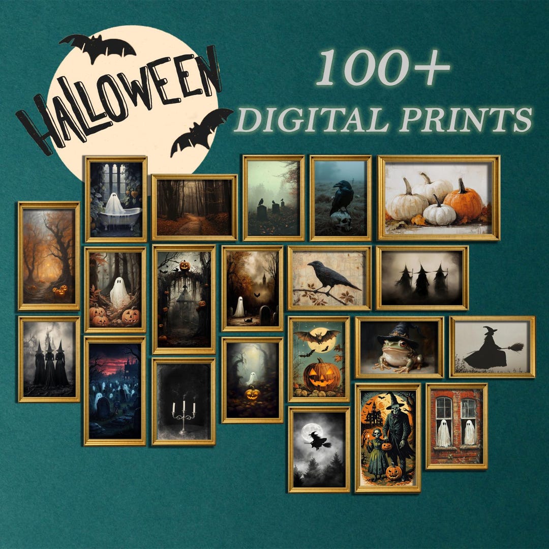 Vintage Halloween Print Set | 100+ Spooky Gothic Wall Art (digital ...