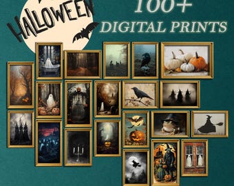 Vintage Halloween Print Set | 100+ Spooky Gothic Wall Art (Digital Download)