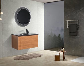 Simon 30″ Wall Mount Vanity With Integrated black Sink