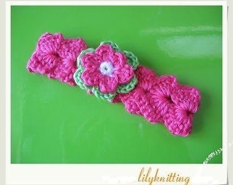 Crochet headband PATTERN Crocheted flower headband -- Headband 11