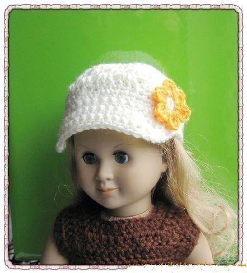 PATTERN Crocheted Doll Cap/hat for American Girl, Gotz or Similar 18