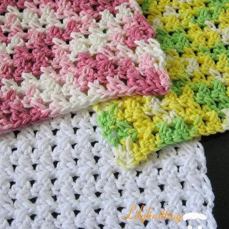 PATTERN in PDF Easy Crochet dishcloth flat dish cloth thick, dense dishcloth Dishcloth 41 image 4