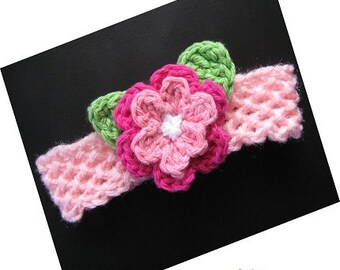 PATTERN in PDF -- Crocheted flower headband, baby headband -- Headband 31