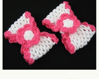 PATTERN in PDF -- Crocheted large bow applique --  Flower 33