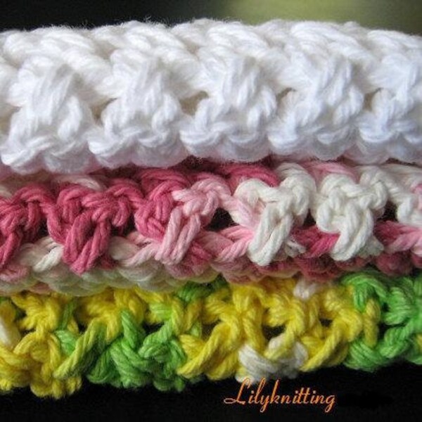 PATTERN  in PDF -- Easy Crochet dishcloth flat dish cloth thick, dense dishcloth -- Dishcloth 41