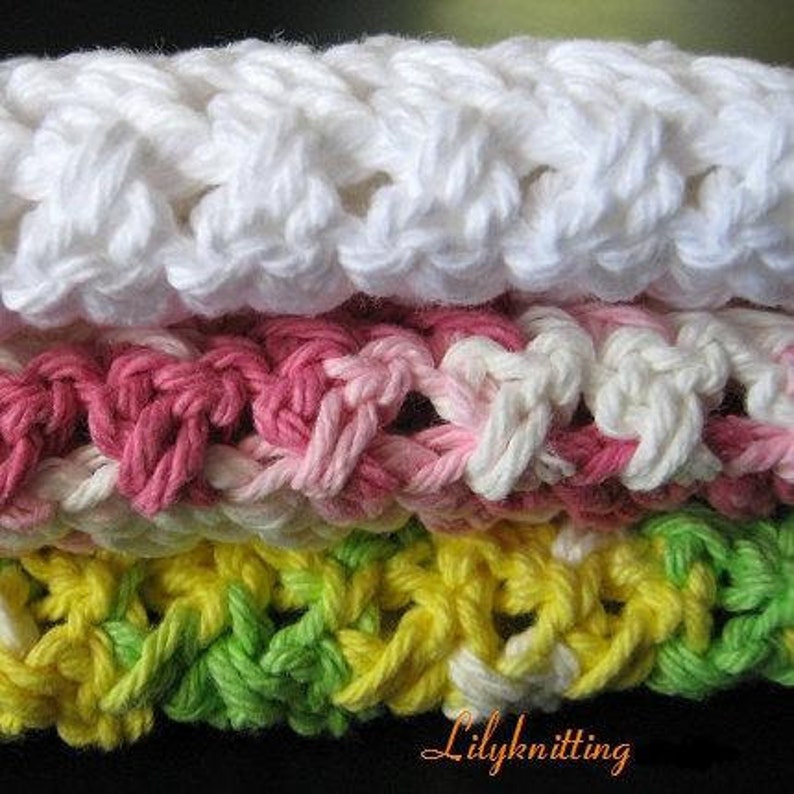 PATTERN in PDF Easy Crochet dishcloth flat dish cloth thick, dense dishcloth Dishcloth 41 image 1