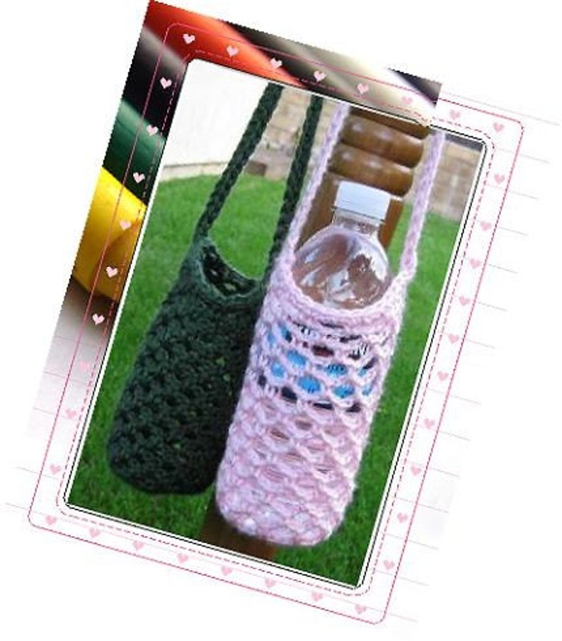 Download PATTERN in PDF Crocheted water bottle carrier/cozy/holder | Etsy