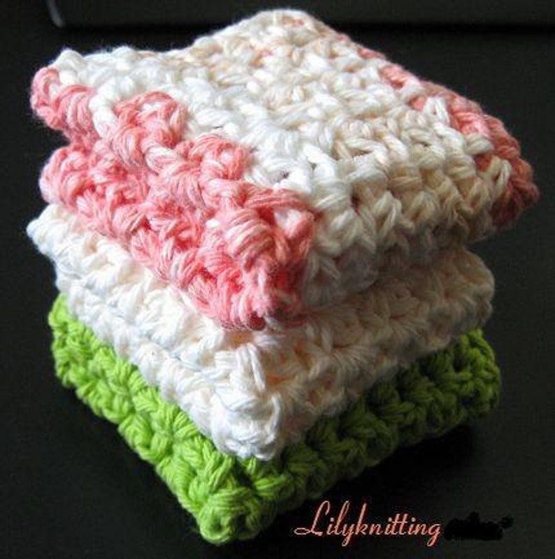 PATTERN in PDF crochet dishcloth washcloth ragcloth Dish cloth 33 image 1