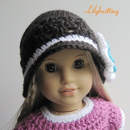 Pattern in PDF Crocheted Doll Hat for American Girl Gotz or - Etsy