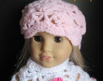 PATTERN in PDF -- Crocheted doll hat for American Girl, Gotz or similar 18 inches dolls -- Doll hat 34