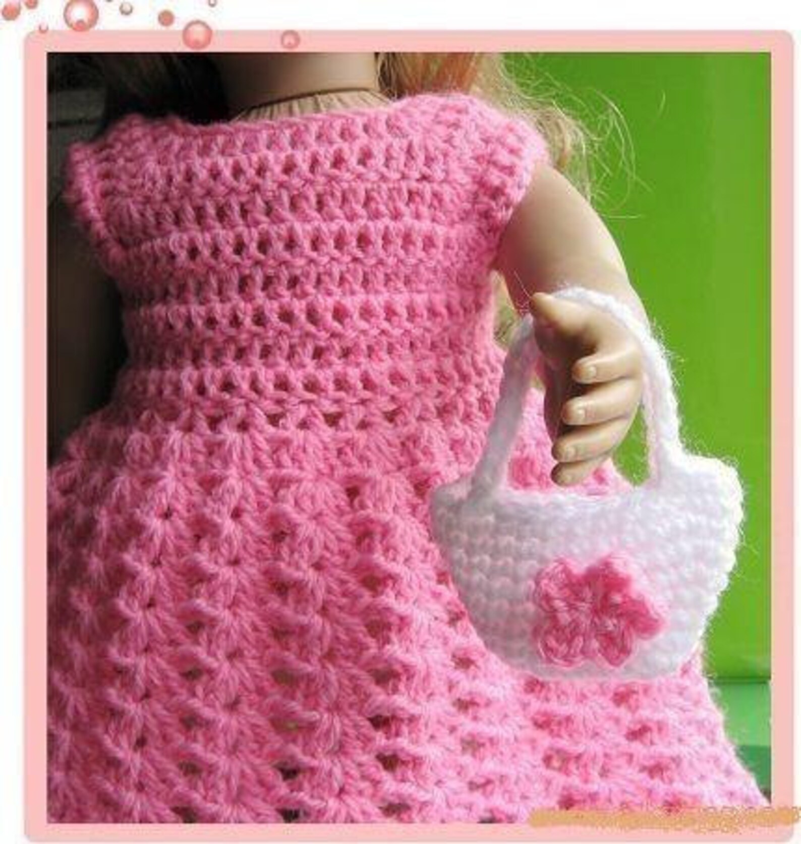 PATTERN in PDF Crocheted Doll Purse for American Etsy