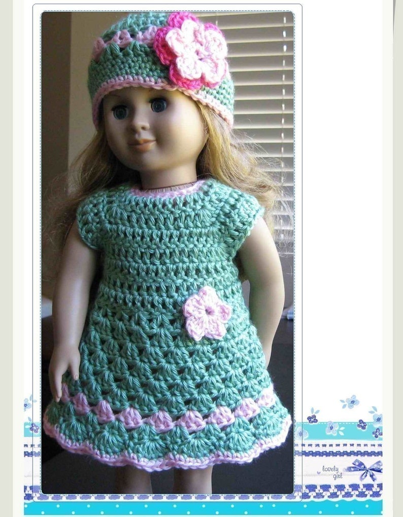 Pattern in PDF Crocheted Doll Clothes Dress for American - Etsy Canada