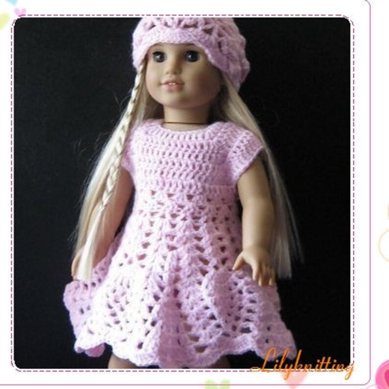 Doll Dress American Girl Doll Dress PATTERN Crocheted Doll Etsy