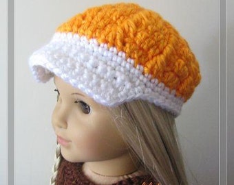 PATTERN in PDF -- Crocheted doll hat for American Girl, Gotz or similar 18 inches dolls -- Doll Hat 4