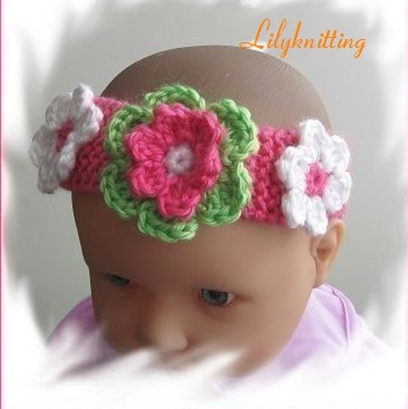 PATTERN in PDF Crocheted/knitted Flower Headband in All Etsy