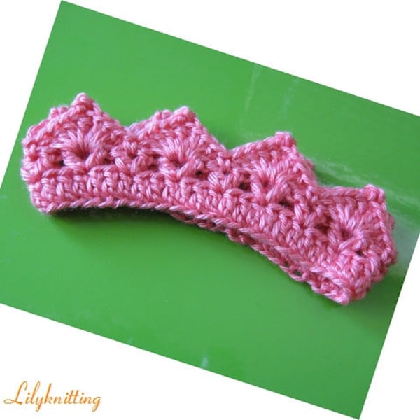 headband PATTERN Crocheted Crown headband in ALL sizes (Headband 14) -- Crown headband