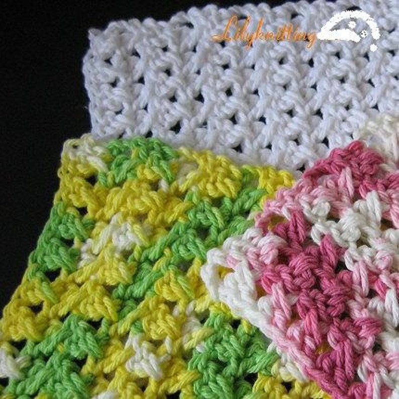PATTERN in PDF Easy Crochet dishcloth flat dish cloth thick, dense dishcloth Dishcloth 41 image 5