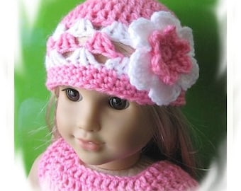 PATTERN in PDF -- Crocheted doll hat for American Girl, Gotz or similar 18 inches dolls -- Doll Hat 12