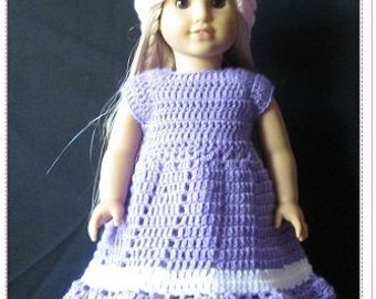 PATTERN in PDF crocheted doll dress fits American girl, Gotz, My twin or similar 18 inches dolls -- Doll Dress 14