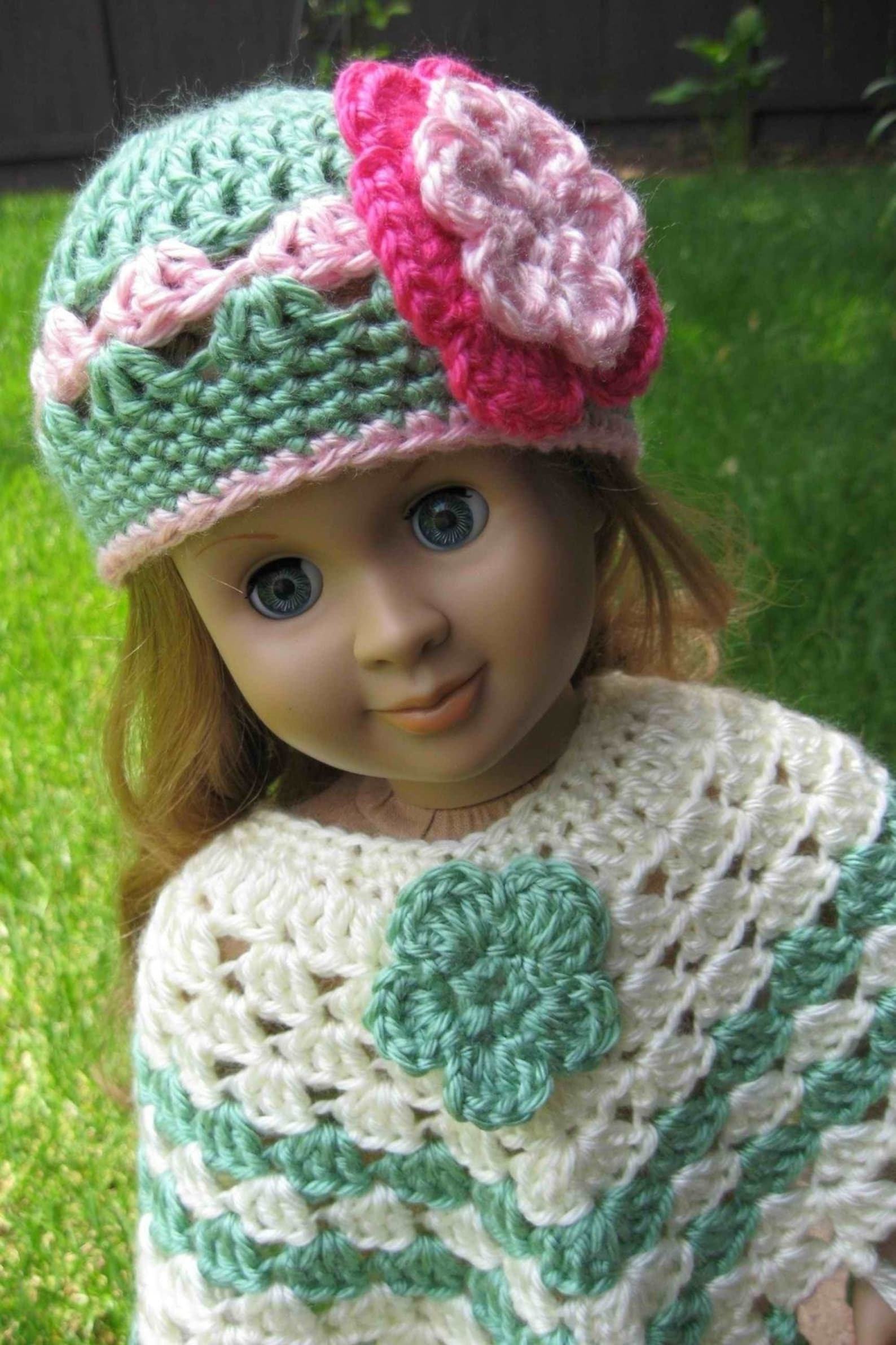 Pattern in PDF crocheted doll poncho for American Girl Etsy