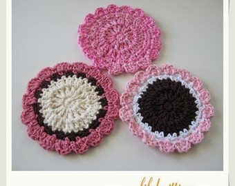 Pattern in PDF -- Super Easy crochet dishcloth washcloth ragcloth circle dishcloth facial cloth Coaster circlr -- Dishcloth 20