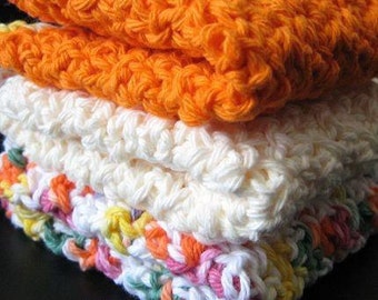 Pattern in PDF -- Super Easy crochet dishcloth washcloth ragcloth -- Dishcloth 16