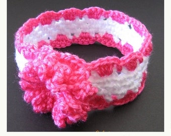 PATTERN in PDF Crocheted baby flower headband with scallop edges -- Headband 22