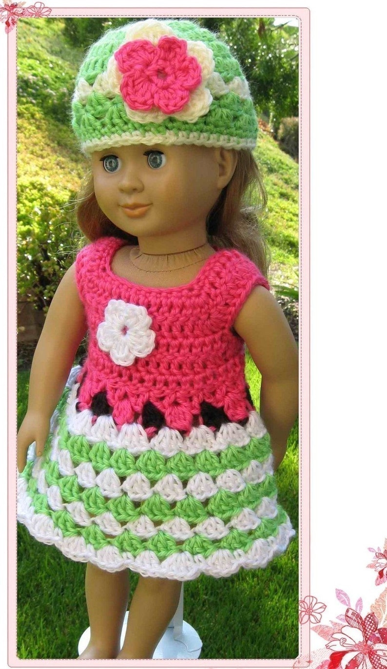 Pattern in PDF Crocheted Doll Dress for American Girl Gotz - Etsy