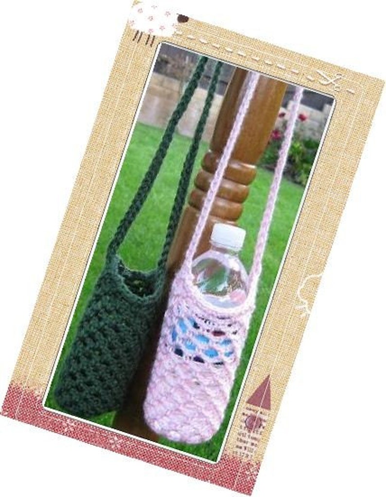 Download PATTERN in PDF Crocheted water bottle carrier/cozy/holder | Etsy
