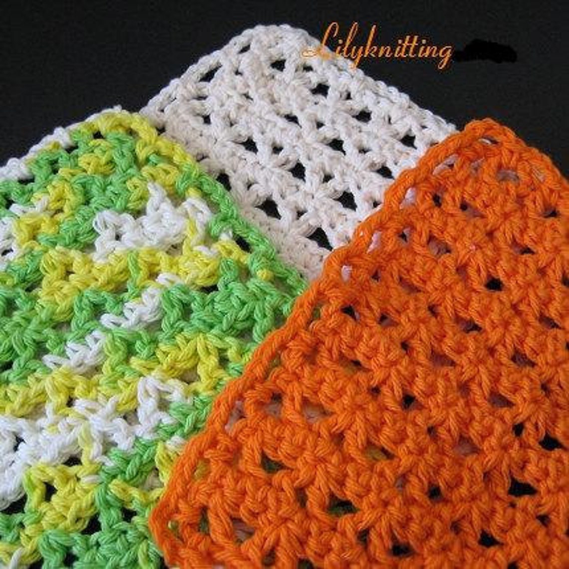 PATTERN in PDF Easy Crochet Dishcloth Flat Dish Cloth Etsy