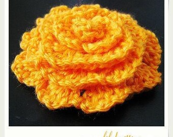 flower PATTERN crocheted flower applique, Motify, Rose Flower, large flower -- Flower 26