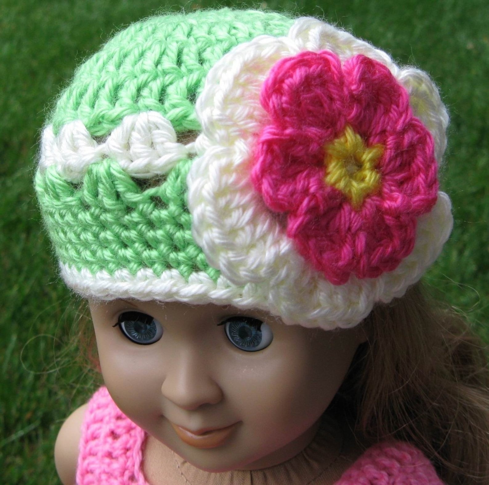 PATTERN in PDF Crocheted Doll Hat/beanie for American Girl, Gotz or