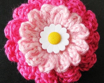 PATTERN in PDF crocheted flower applique, Motify, Rose Flower -- Flower 53