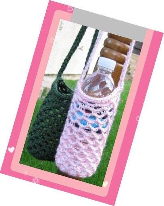 Download PATTERN in PDF Crocheted water bottle carrier/cozy/holder | Etsy