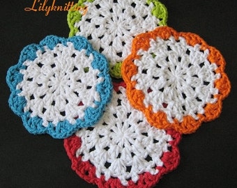 dish cloth pattern Crocheted dishcloth washcloth rag cloth coaster Round dishcloth Facial cloth -- Dishcloth 49