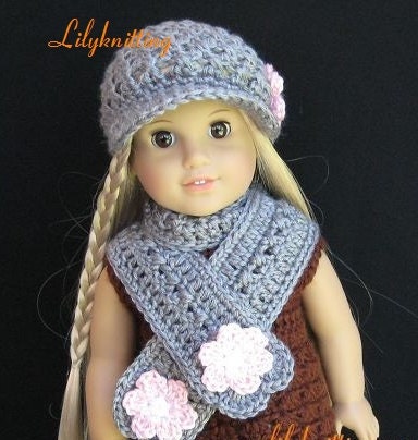Pattern in PDF crocheted doll Scarf for American Girl | Etsy