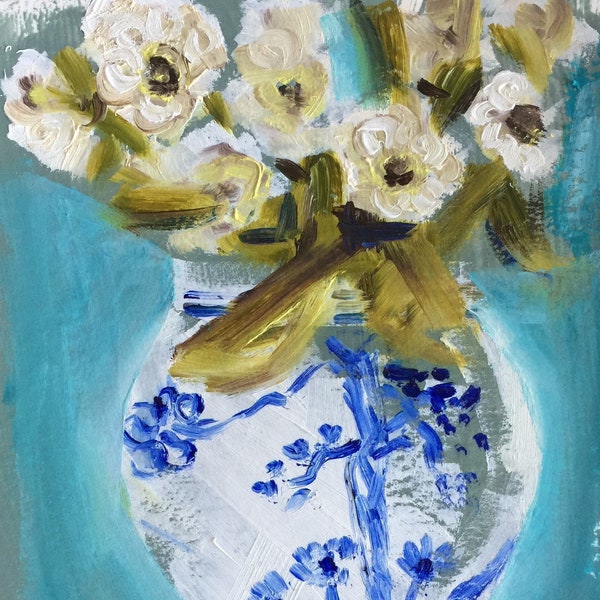 Blue and White Ginger Jar - Etsy