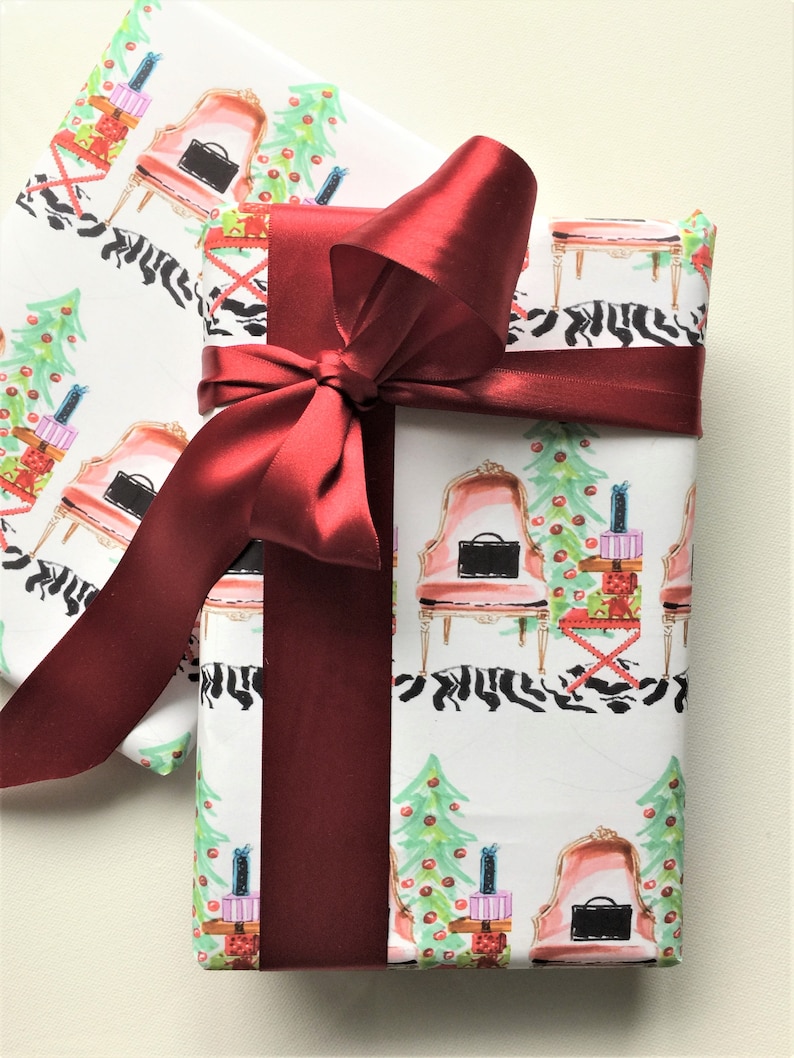Christmas Gift Wrap French Chair Christmas Rolled Paper Wrapping Paper Festive Chic Interior