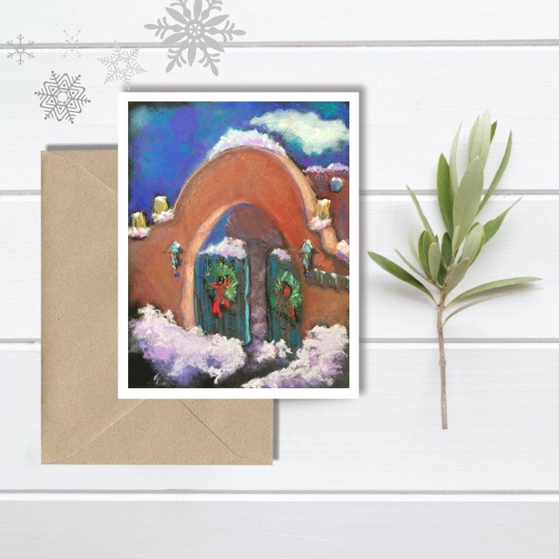 Santa Fe Cards Southwest Holiday Christmas Cards Winter Note Etsy