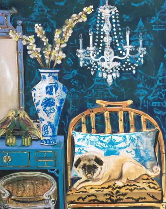 Pug Dog Print Wall Art for Dog Lovers Etsy