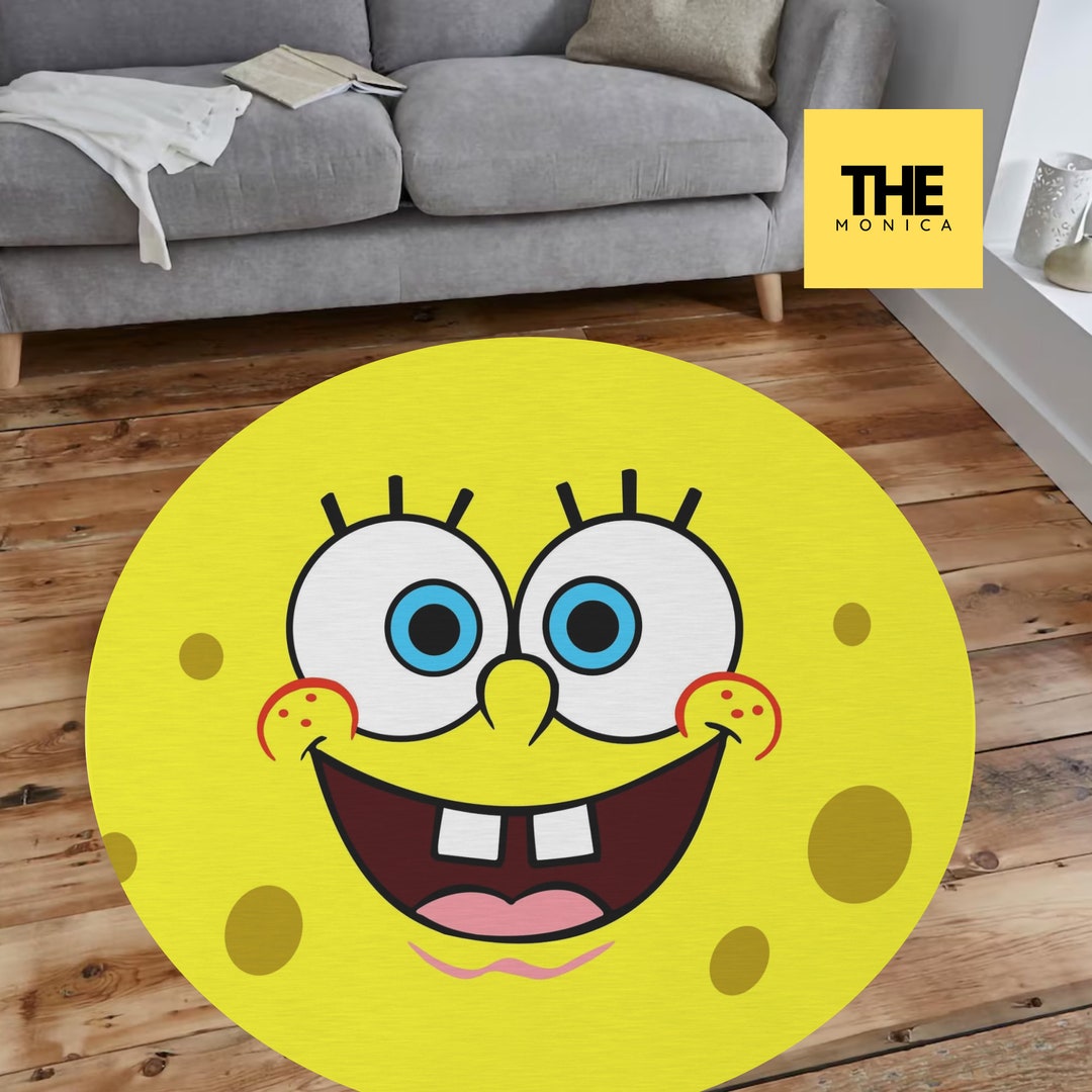 The Sponge Bob Rug, Round Rug, Sponge Bob Decor, Teen's Rug, Home Decor ...