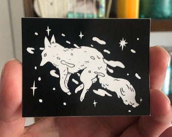 Space Wolf Vinyl Sticker by Deth P. Sun