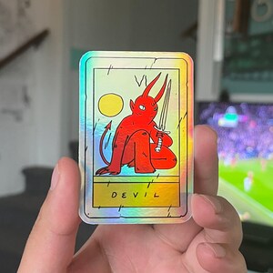 Teufel Tarot Karte Holo Sticker