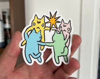 Cats Dancing Vinyl Sticker